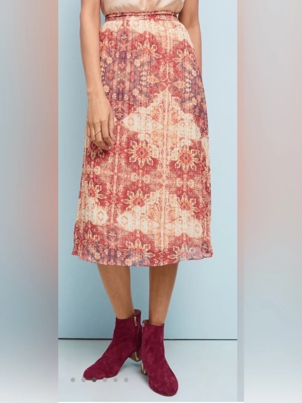 Anthropologie Akemi and Kin pleated Laurel Canyon midi skirt. Small. NWT - Picture 1 of 12